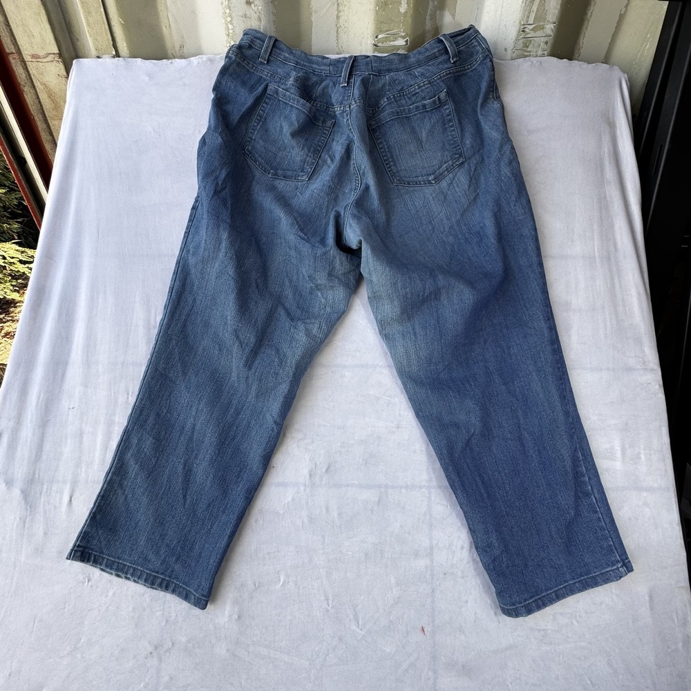 Gloria Vanderbilt Amanda Jeans Womens 22W Blue Denim Stretch High Rise Wide Leg